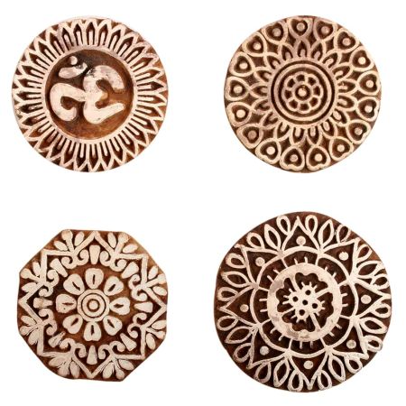 Set of 4 Piece New Mix Wooden Printing Block